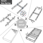 Box Spring Twin Size 5 Inch Low Profile Heavy Duty Metal Frame Mattress Foundation, Quiet Noise-Free,Easy Assembly, 3000lbs Max Weight Capacity