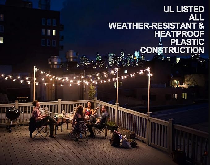 Lampat String Lights, LED 50 Lights Bulb 50Ft G40 Globe String Lights with Bulbs-UL Listd for Indoor/Outdoor Commercial Decor