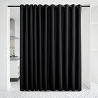 NICETOWN Black Room Dividers Curtains Screens Partitions, Premium Heavyweight Laundry Room Divider for Office, Vintage and Sliding Room (1 Panel, 20ft Wide x 7ft Long)