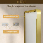 TETOTE 24 x 30 Gold Bathroom Mirror Brushed Gold Metal Framed Vanity Mirror, Tempered Glass, Wall Mounted for Bathroom, Entryway, Bedroom, Living Room(Horizontal/Vertical)