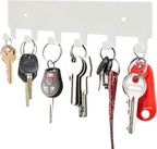 GTK Key Holder for Wall, Key Hooks with 6 Hooks, Wall Mounted Key Holder for Hallway, Self Adhesive Key Rack(White)