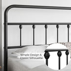 Yaheetech Classic Metal Platform Bed Frame Mattress Foundation with Victorian Style Iron-Art Headboard/Footboard/Under Bed Storage/No Box Spring Needed/Full Size Black
