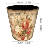 10L Wastebasket Retro Decorative Trash Can Waterproof PU Leather Wastebasket Without Lid for Kitchen, Office, Living Room, Bedroom