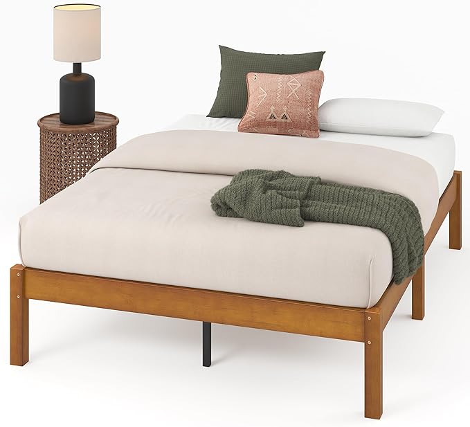 ZINUS Ellie 14 Inch Full Bamboo Platform Bed Frame, Wood Slat Support, No Box Spring Needed, Easy Assembly, Brown