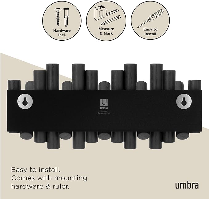 Umbra Picket Rail Hook for Entryways, Black