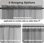 Chyhomenyc Sheer Window Curtains 63 inch Length 2 PCS- Rod Pocket Living Room Curtain Panels Voile Textured Soft and Lightweight Window Treatments for Bedroom Decor, 42W x 63L Inches, Charcoal Grey