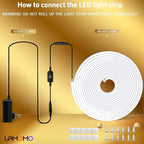 Lamomo LED Neon Lights, 24V Warm White Dimmable LED Rope Lights, 65.6ft Waterproof Flexible LED Strip Lights, Silicone 3000K Neon LED Strip for Bedroom Indoor Outdoor Decor