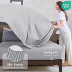 HEVUMYI Light Grey California King Comforter Set - 7-Piece All Season Bed in a Bag Cal King, Ultra Soft Bedding Set with Comforter, Flat Sheet, Fitted Sheet, Pillowcases, Pillow Shams