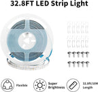 iNextStation 32.8ft/10M Red LED Strip Light, 24V 2835 SMD 600 LEDs Flexible Cuttable Waterproof LED Tape Light for Bedroom Kitchen Cabinet Wardrobe TV (No Plug)