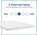 Sealy 6" Medium-Firm Adaptive Memory Foam Mattress with CopperChill Technology, Cooling Memory Foam Mattress for Pressure Relief, Twin, White
