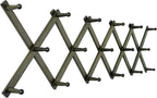 SKOLOO Hat Rack for Wall with 17 Hooks, Solid Wooden, Modern, Expandable Coat Rack Wall Mount for Coats, Hats, Bags, Baseball Caps, Dark Walnut Color