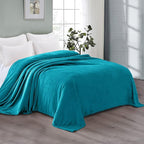 Exclusivo Mezcla Fleece Blanket Twin Size for Bed, Super Soft and Warm, All Season Use, Cozy, Plush, Lightweight, 60x80 Inches Teal