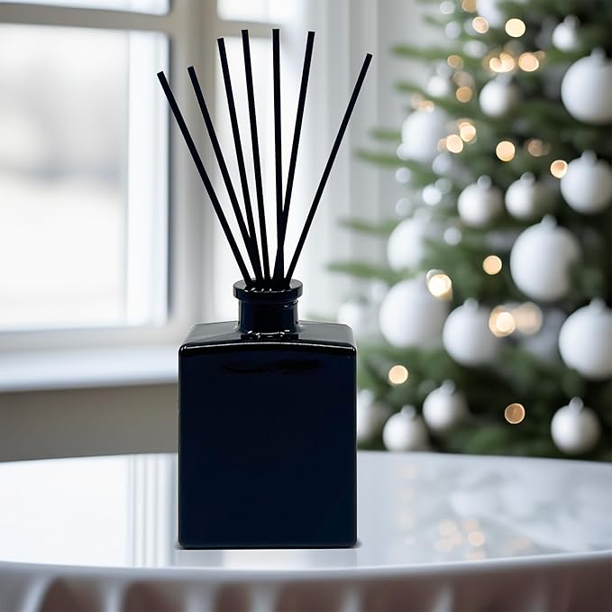 Urban Naturals Oud & Citrus Reed Diffuser Set – Made with Essential Oils – Citrus, Oud, Cedar, Amber & Wood Notes – 5 Ounce Sleek Black Rectangular Refillable Glass Bottle – Made in The USA
