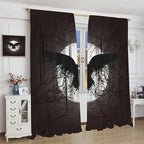 Cool Raven Print Curtains for Bedroom - Vintage Nordic Viking Theme Dead Tree Crow Full Moon Window Treatment,Energy Saving Thermal Insulated Rod Pocket Bedroom Blackout Curtains 2 Panels 84L x 26W