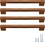 Walnut Square 5 in 4 pcs Wooden Drawer Pulls Handle pulls for cabinets Kitchen Cabinet Drawer pulls Cabinet Door Pull