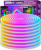 AILBTON 200FT Led Neon Rope Lights Control with App/Remote,Flexible Led Rope Light,Multiple Modes,IP65 Outdoor RGB Lights Waterproof,Music Sync Gaming Led Neon Strip Light for Bedroom Decor