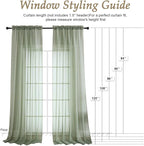 OVZME Sage Green Bedroom Curtains 2 Panel Sets 90 Inch Length, 59 Inch Extra Wide Light Filtering Light Weight Soft Window Treatment Panels for Study Room Living Room Guest Room, 59Wx90L Inches