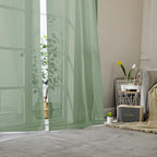 Aiyufeng Sage Green Curtains Sheer - Fresh Semi Sheer Window Covering, Light & Airy Privacy Sheer Panels for Bedroom Living Room Patio Glass Door, 40 inch Width x 54 inch Length, Set of 2