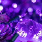 YULETIME 200 Count Purple LED Christmas Lights, 66 Feet Green Wire UL Certified Commercial Grade Holiday String Light Set (Purple)