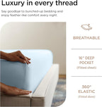 Threadmill Luxury 800 Thread Count Full Size 100% Cotton Sheets - Light Blue Sateen Weave Bed-Sheets, Better Than Egyptian Cotton, 4 Pc Solid Bedding Set, Fits 16" Deep Pocket