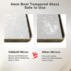 20x30 Inch Bronze Framed Bathroom Mirror, Rectangle Brushed Bronze Metal Vanity Mirror,Rounded Bathroom Vanity Mirror, Anti-Rust, Shatterproof (Horizontal/Vertical)