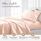 Linen Market Double-Brushed Microfiber King Sheet Set 4 Piece – Oeko-TEX Certified Ultra Soft & Wrinkle-Free - 16" Deep Pocket Sheets - Easy Care King Size - Blush