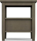 SIMPLIHOME Warm Shaker SOLID WOOD 20 inch Wide Rectangle Transitional End Side Table in Farmhouse Grey for the Living Room and Bedroom