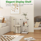 C&AHOME Cube Storage Organizer, 4-Cube Shelving Units, DIY Closet Storage, Modular Book Shelf, Ideal for Bedroom, Living Room, Office, 24.8" L x 12.4" W x 24.8" H Translucent White SBTM3004A