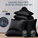 HEVUMYI Black 120x98 Oversized King Comforter Set - 7-Piece All Season Bed in a Bag Oversized King, Ultra Soft Bedding Set with 120 x 98 Comforter, Flat Sheet, Fitted Sheet, Pillowcases, Pillow Shams