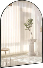 Black Arch Bathroom Wall Mirror,20 x 30 Inch Arched Vanity Modern Tempered Glass Mirror for Bedroom,Living Room,Entryway