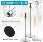Set of 18 Tall Candlestick Holders Thin Metal Taper Candle Holders for Table Centerpiece Modern Decorative Pillar Candle Sticks Stand for Home Wedding Christmas Decoration(Silver)