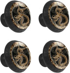 4 Pack Cabinet Knobs Taditional Golden Dragon Drawer Pulls Crystal Glass Round Knobs Handles for Dressers Drawer Bathroom Kitchen Cupboards Wardrobes Hardware Furniture Knobs