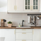 Ravinte 30 Pack 6-1/4 Inch Square Cabinet Handles - Brushed Brass Pulls, Stainless Steel Drawer Pulls, Kitchen Hardware