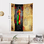 Batmerry African Ethnic Retro Tapestry,Vintage Motive Oil Landscape Fashion Wall Art Hanging Decoration Polyester Fiber White Ruffled Around for Dorm Room Bedroom Living Room, 59.1x51.2 inches