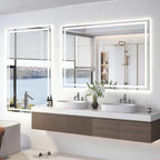 88"X38" LED Bathroom Mirror with Front Lights and Backlit, Anti-Fog, Dimmable, Shatter-Proof Tempered Glass, Lighted Bathroom Vanity Mirror for Wall with 3 Colors, Memory Function