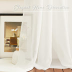 NICETOWN Decorative Scarf Valance for Window - Voile Sheer Bed Canopy Curtain Scarf Valance for Living Room/Bedroom/Ceremony (Light Beige, 1 Panel, W60 x L216)