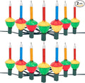 Brightown Multicolor Christmas Bubble Lights with 7 Bulbs, 2 Pack Night Bulbs UL Listed Christmas Tree Lights for Holiday Xmas Celebrations Lighting, Green Wire
