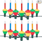 Brightown Multicolor Christmas Bubble Lights with 7 Bulbs, 2 Pack Night Bulbs UL Listed Christmas Tree Lights for Holiday Xmas Celebrations Lighting, Green Wire