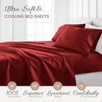 Linen Market Brushed Microfiber King Sheet Set 4 Piece – Oeko-TEX Certified Ultra Soft & Wrinkle-Free - 16" Deep Pocket Sheets - Easy Care King Size - Burgundy