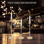 Gold Candlestick Holders Bulk, Decorative Taper Candle Holder for Candlesticks Vintage Gold Candle Sticks Holders for Christmas Wedding Dinner Table Centerpiece Decor (Set of 54)