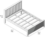 Plank+Beam Solid Wood Full Bed Frame, Platform Bed with Headboard, Natural