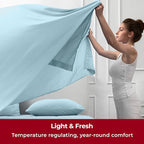 Mellanni Twin Sheets Set - 3 PC Iconic Collection Bedding - Hotel Luxury, Extra Soft, Cooling Bed Sheets - Wrinkle, Fade, Stain Resistant (Twin, Aqua)