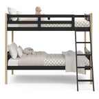 Storkcraft Caribou Twin-Over-Twin Bunk Bed (Black with Natual) – GREENGUARD Gold Certified, Converts to 2 Individual Beds