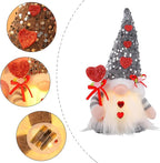 Light Up Gnome Valentine's Day Decorations Indoor Home Decor 11" Lighted Valentines Gnomes Decor Plush Scandinavian Tomte Elf Holiday Gnomes Ornaments Valentines Day Gifts for Her (3 Pcs)