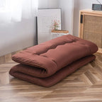 MAXYOYO Japanese Floor Mattress Futon Mattress, Thicken Tatami Mat Sleeping Pad Foldable Roll Up Mattress Boys Girls Dormitory Mattress Pad Floor Lounger Bed Couches and Sofas, Coffee, Full