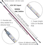 Litever Under Cabinet Light, 6 PCS 20 Inches Flexible LED Strips with Power Adapter, 24W,1800 Lumen, Daylight 5000K. Suitable for Kitchen Cabinets, Counters, Under Shelf, Closets (6-Strip-5000K)