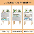 LUCKNOCK White Night Stand with Drawer, Mid Century Modern Bedside Table, Sturdy Wood Nightstand with Open Storage Shelf, Small Bedside Table for Bedroom, Kids Room & Small Spaces.