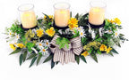 Artificial Wild Flower Candle Holder (Yellow)