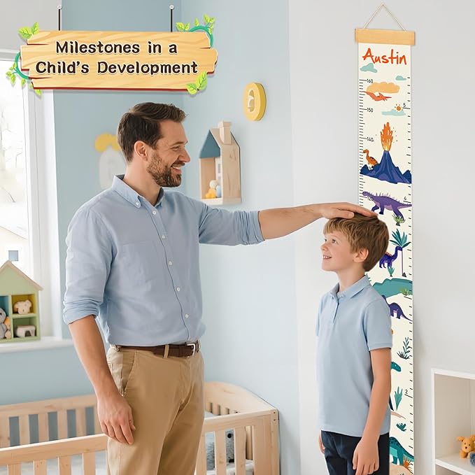 Personalized Painted Flower Insects Growth Chart for Wall Kids, Name Height Chart for Kids, for Nursery & Bedroom, Baby Shower Gift (59" x 7.8")