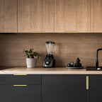 Ravinte Hardware 8 Pack Gold Cabinet Handles, 11.8 Inch (300mm) Finger Edge Pulls, 8.8 Inch Hole Center, Finger Pulls for Cabinets